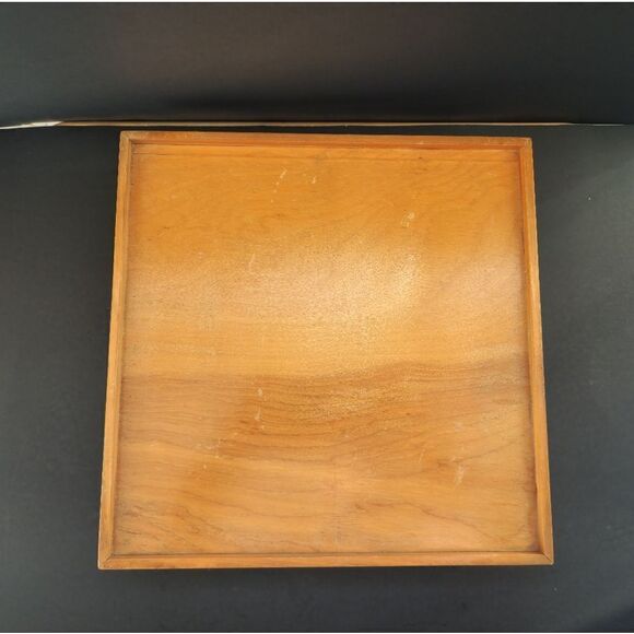 Vintage maple square wood lazy susan - Picture 4 of 9